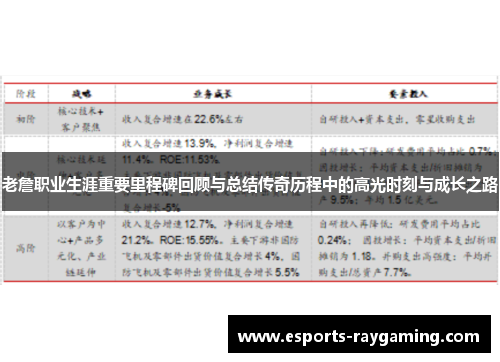 老詹职业生涯重要里程碑回顾与总结传奇历程中的高光时刻与成长之路